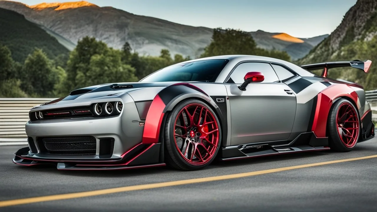 Dodge Challenger SRT MANSORY Fused with Lamborghini Veneno, Super Detailed, desktop wallpaper, 4K
