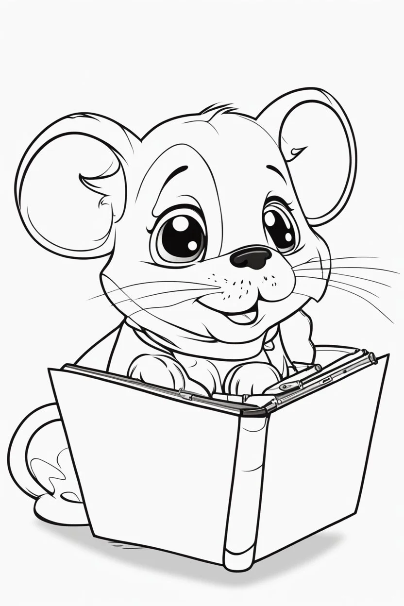 colouring book cover, simple picture for toddlers, pets: dogs, kitties, disney and pixar style