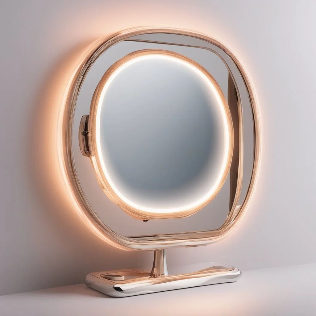 A bright makeup mirror with light