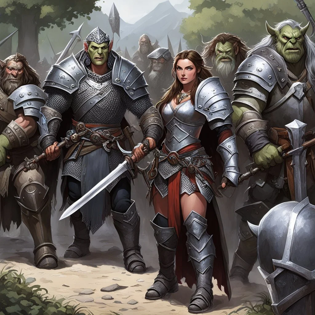 during a looting: The maiden in chainmail and the orcs: One size fits most