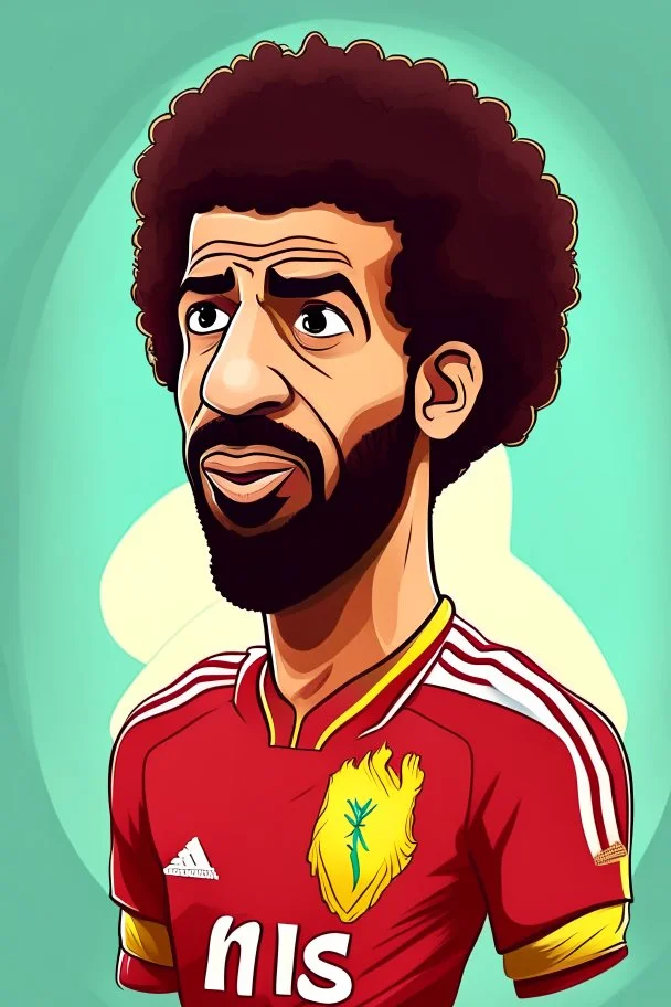 Mohamed Salah Egyptian soccer player cartoon 2d