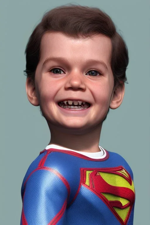 Henry cavill toddler, smile, full body, hyper realistic