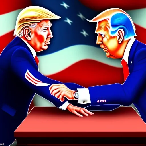 Trump versus Biden Arm wrestling