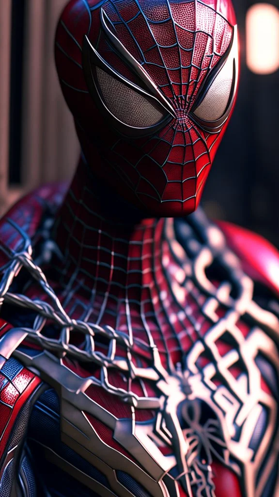 spiderman become robot, ultra realistic, 4k, ultra detail, full body, full picture