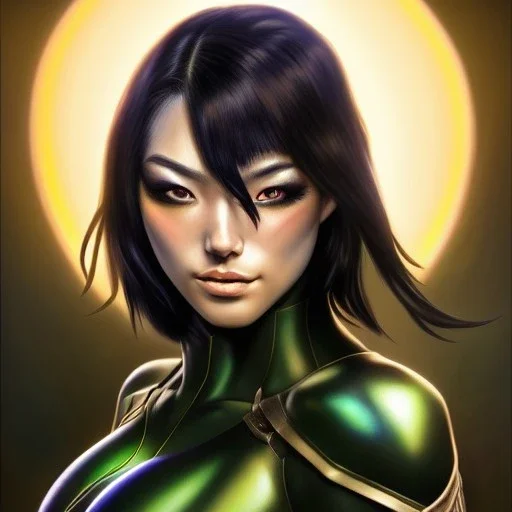 ultra detailed fullbody portrait of Beautiful busty Cassandra Cain , extremely detailed digital painting, intrincate, extremely detailed face,crystal clear Big Green eyes, in the style of Ohrai Noriyoshi and robert e howard and pablo oliveira and Ken Kelley and Keith Parkinson,mystical colors,perfectly centered image, perfect composition, rim light, beautiful lighting,8k, stunning scene, raytracing