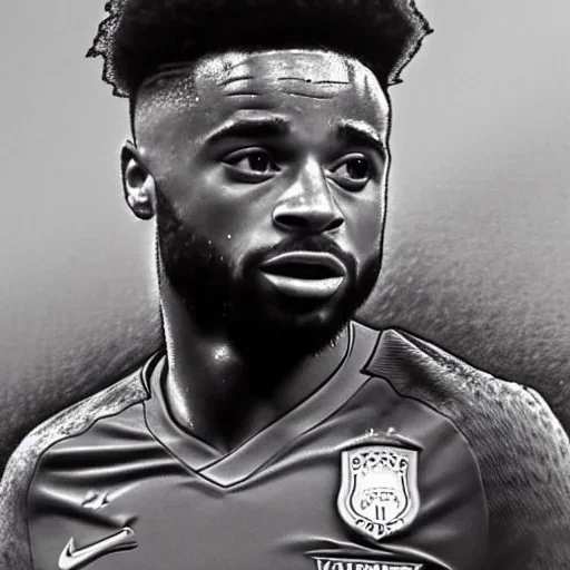 high-quality, fine-detail close-up pen and pencil sketch of raheem sterling, portrait, 8k resolution, intricate, digital art, detailed matte painting, photorealistic, volumetric lighting, Rafael Augusto, Juan Francisco Casas, Anne Dittman, Anne Stokes, greg rutowski