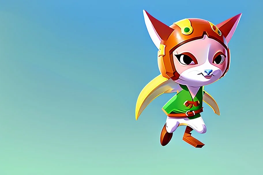 whimsical and cute cartoony animal character with racing clothes and helmet, Zelda Wind Waker style