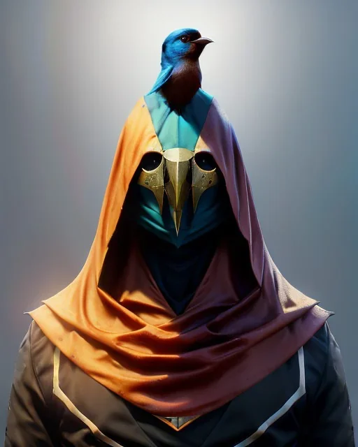 "twitter, mysterious Kenku male, bird, full-scale head and shoulders portrait, 8k resolution concept art portrait by Greg Rutkowski, Artgerm, WLOP, Alphonse Mucha dynamic lighting hyperdetailed intricately detailed Splash art trending on Artstation triadic colors Unreal Engine 5 volumetric lighting Splash art fantasy"