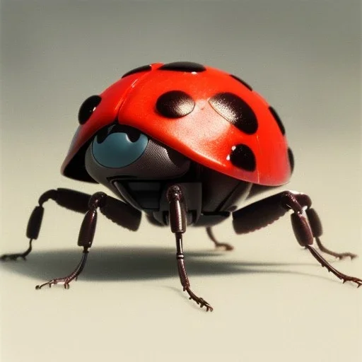 Ladybug robot, ultra realistic, ultra highly detailed, shiny, smooth, studio quality, octane render, ambient lighting, polaroid,--ar 1:1 --v4