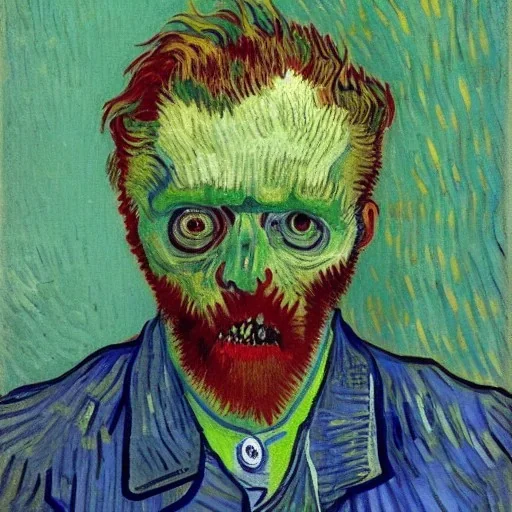 Portrait of a zombie by Van Gogh