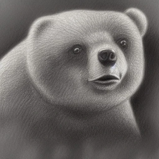 small bear, pencil sketch