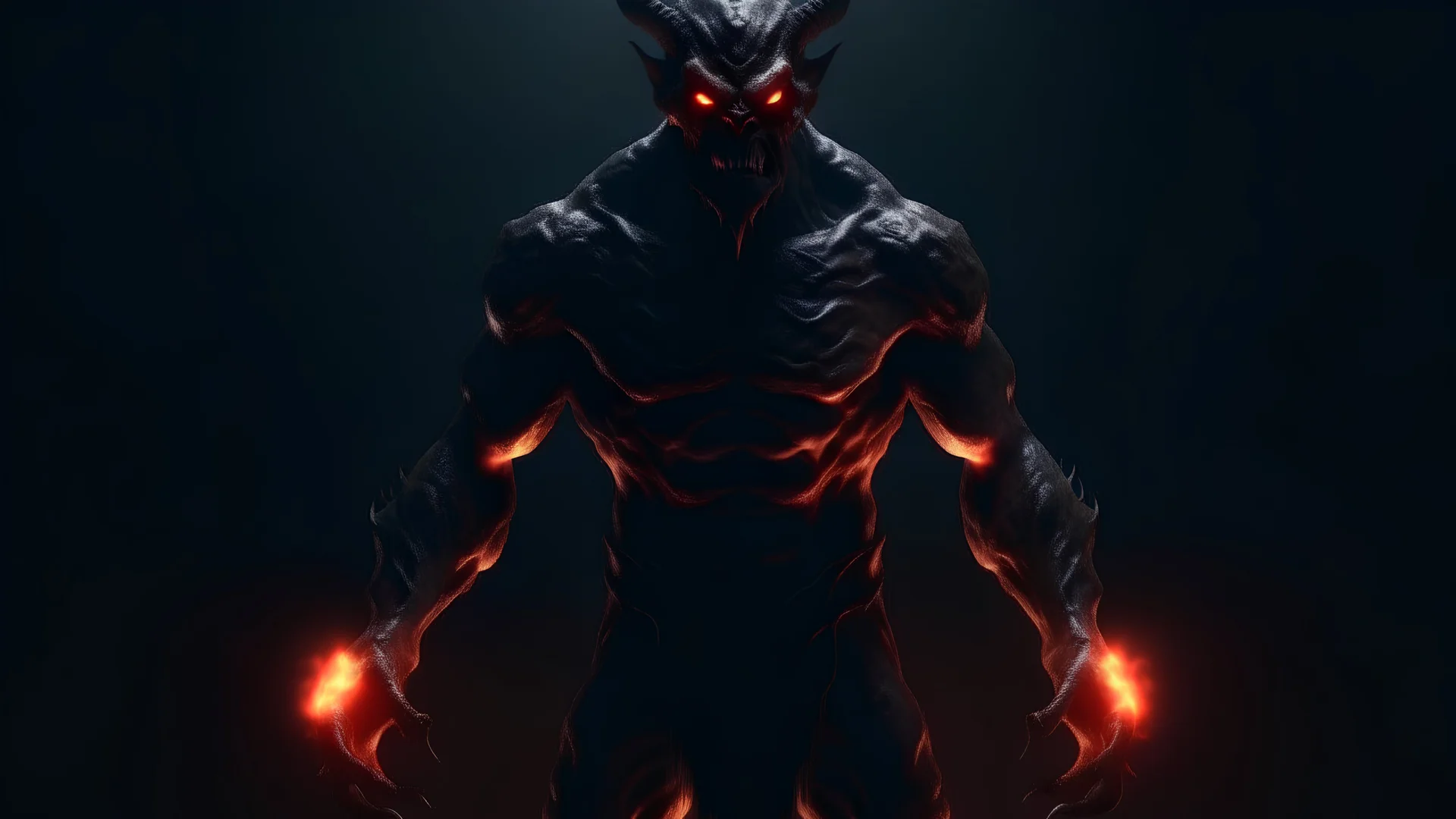 demon body light background