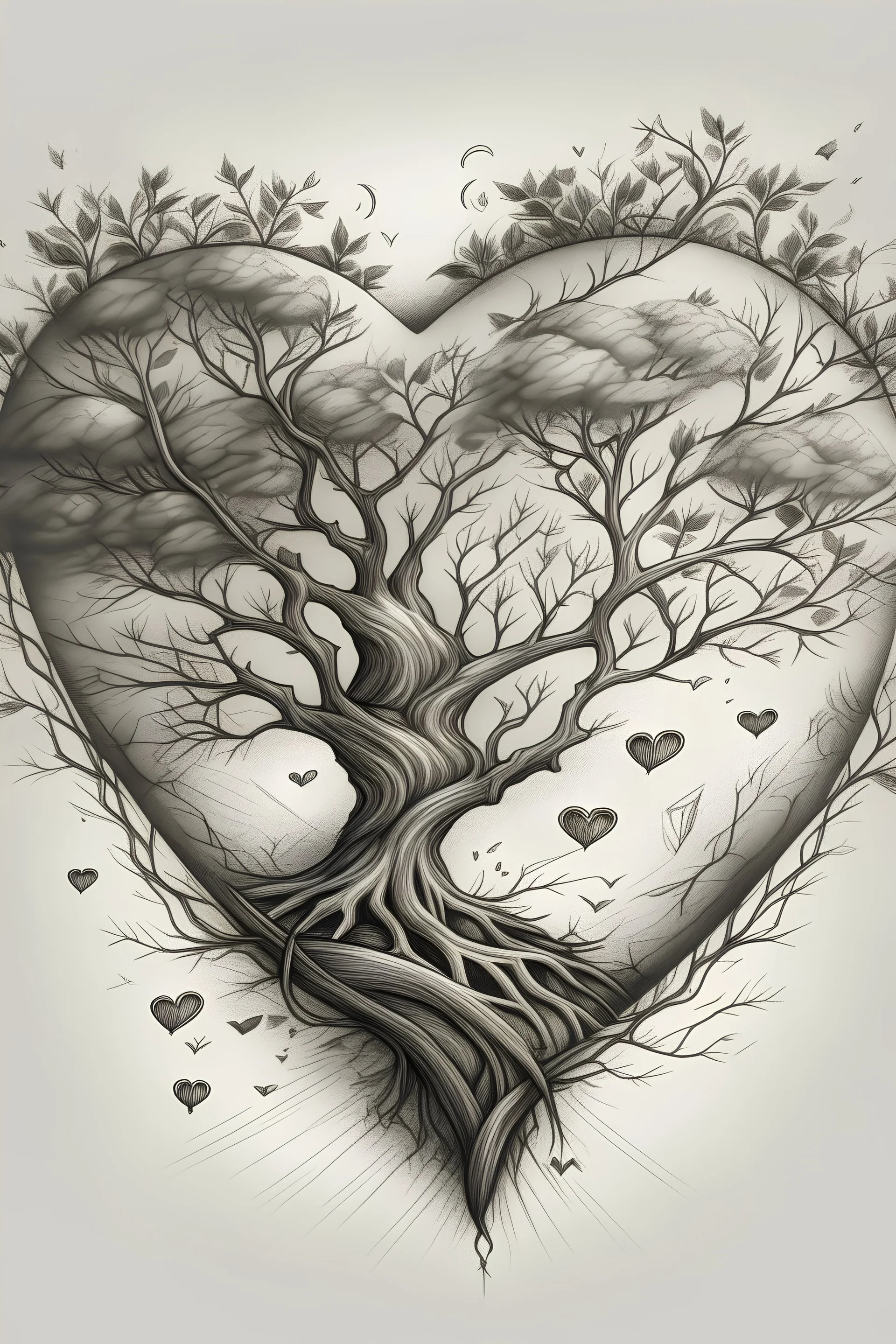Corazon y arbol sketch