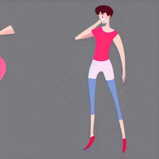 person, animation, dynamic, shape language, style, turnaround, aesthetic