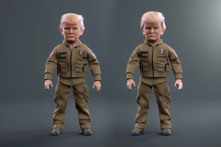 One trump G.i. joe doll standing by himself