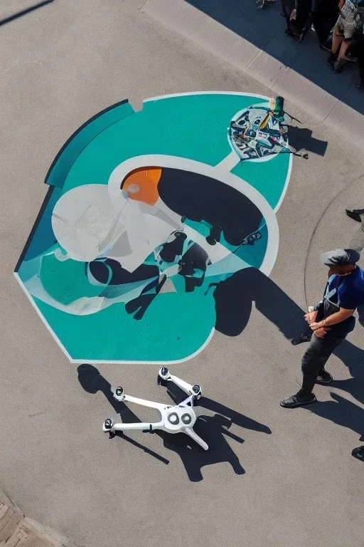 Logo, Street Art, drone view, Diagrammatic drawing, person curled up in a fetal position