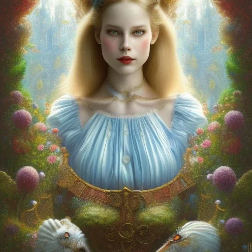 portrait of "Alice in the wonderland",whole,elegant,smiling, by Chie Yoshii