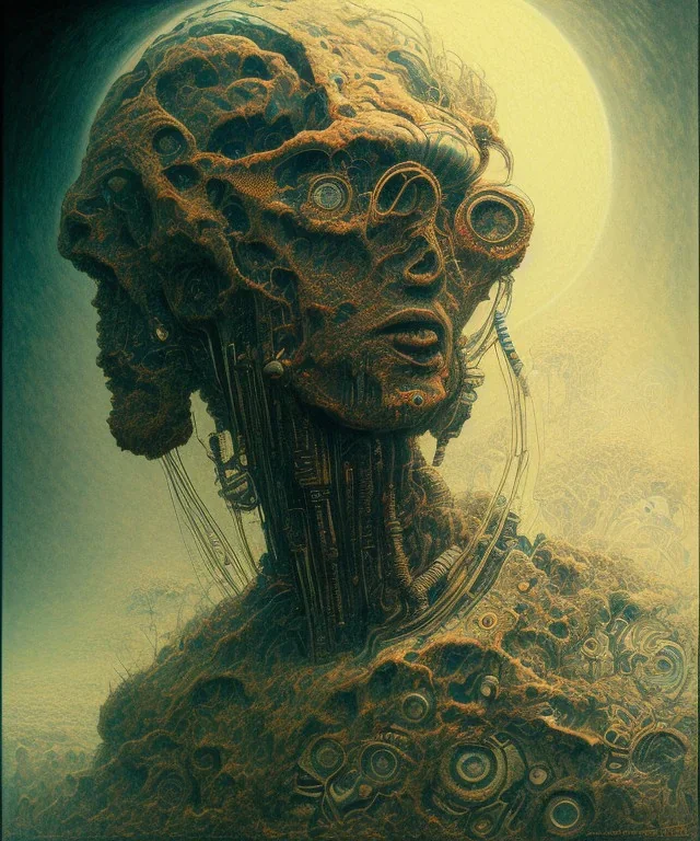 artificial intelligence. ink, poster, beksinski