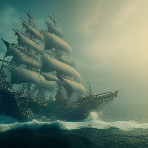 Pirate ship, cinematic,cinematic lighting, 8k, resolution concept art, dynamic lighting, hyperdetailed intricately detailed, octane render,unreal engine, centered.