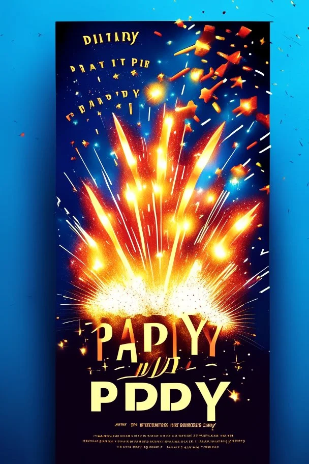 birthday party with fireworks flyer