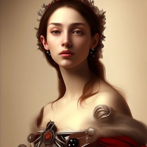 Portrait of a beautiful busty woman Caravaggio style