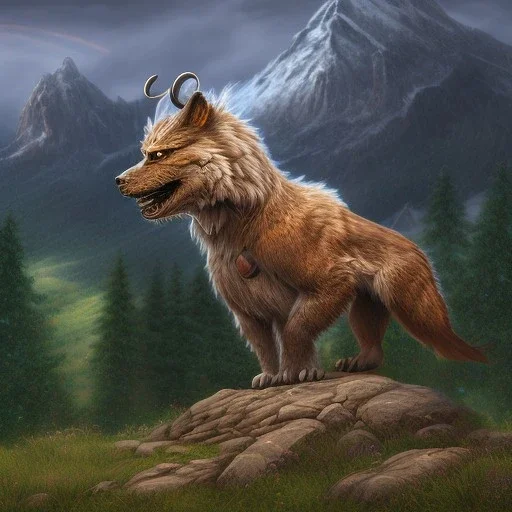 griffin full body mountain background