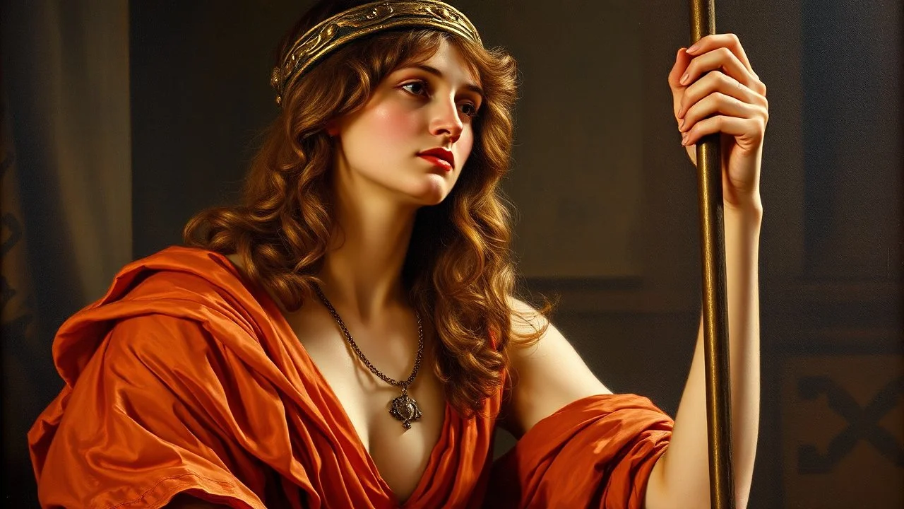 Highly detailed oil painting of the Tenth Sibyl, a mythical prophetess, by John Singer Sargent. Realistic lighting and intricate details bring this character to life on the canvas. The use of warm colors adds depth and emotion to the piece. This masterpiece is a stunning example of classical art that will leave viewers in awe.