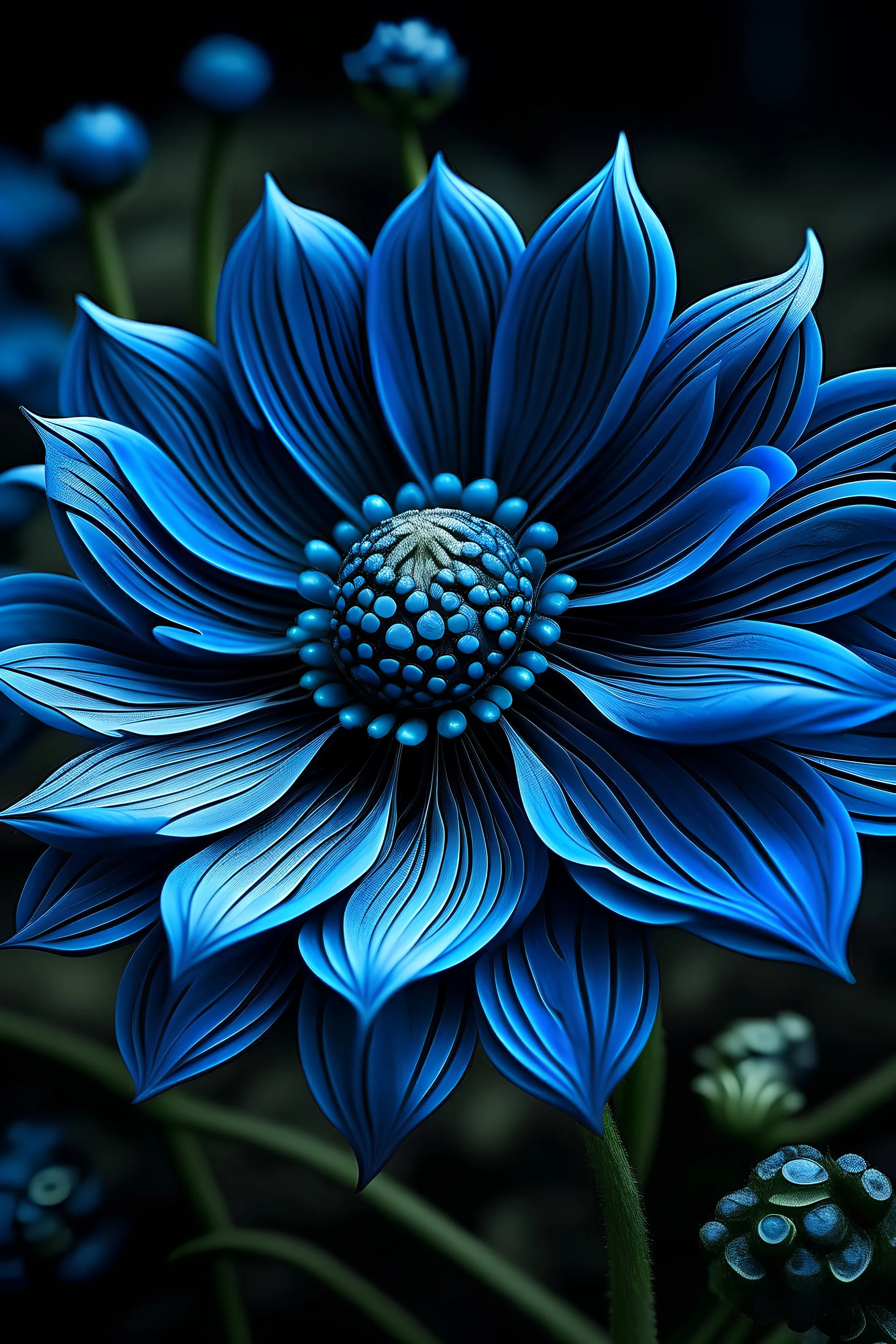 Blue bizarre flower
