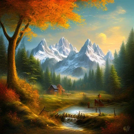 A beautiful rendition of mountains