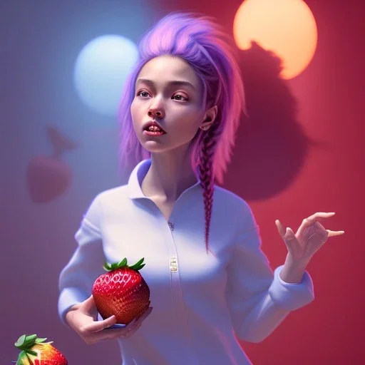 pixar style,women with a jar jam in kitchen,volumetric blue sky environment and background, volumetric lighting,dramatic lighting, realistic painting of an strawberry, looking excited, detailed digital painting, extreme dense and fine fur, anime, ornate, colour-washed colors, elegant, small minutiae, tiny features, particulars, centered, smooth, sharp focus, renderman gofur render, 8k, uhd, detailed eyes, realistic shaded volumetric lighting,caustics,backlight,centered camera view