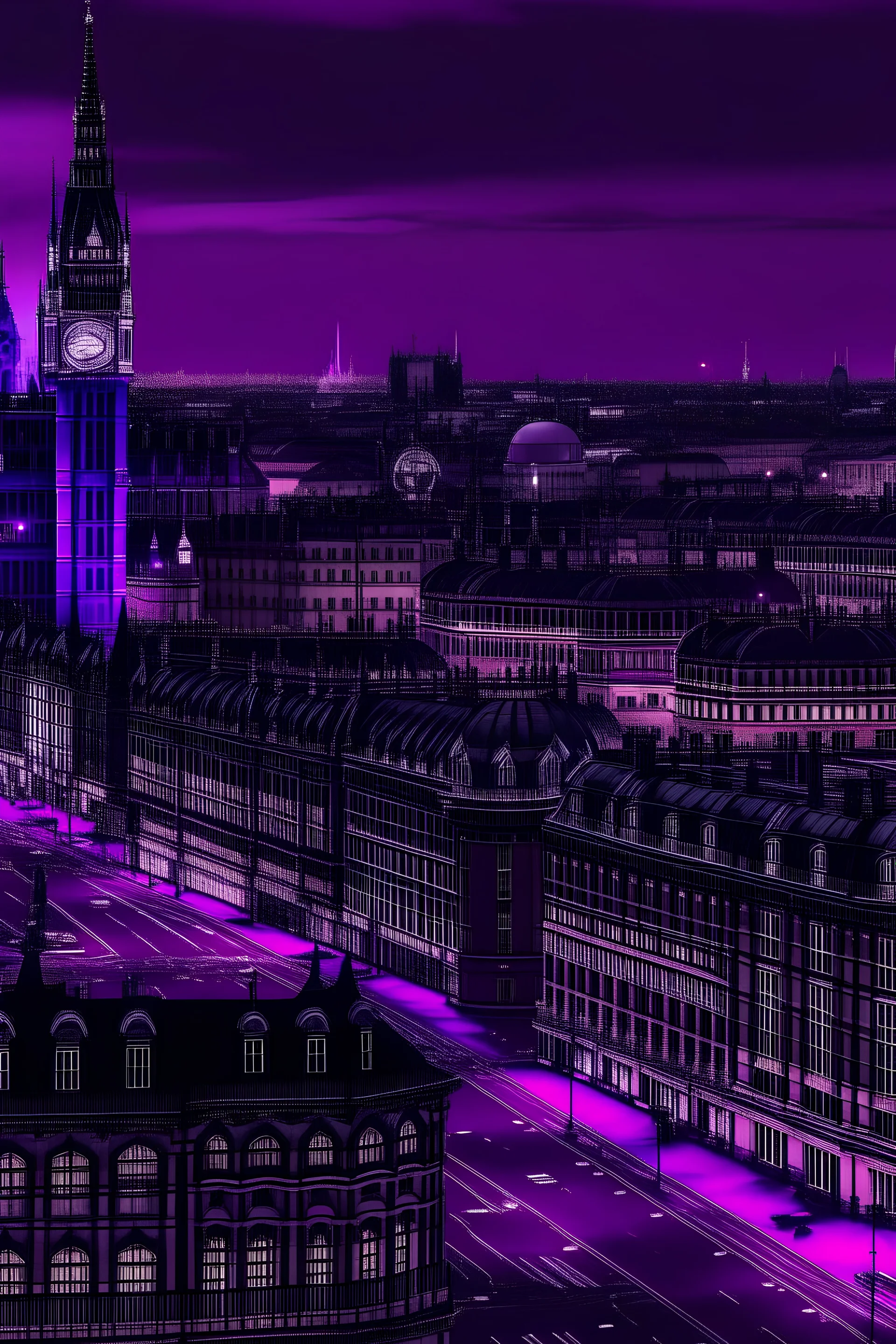 London with purple colour