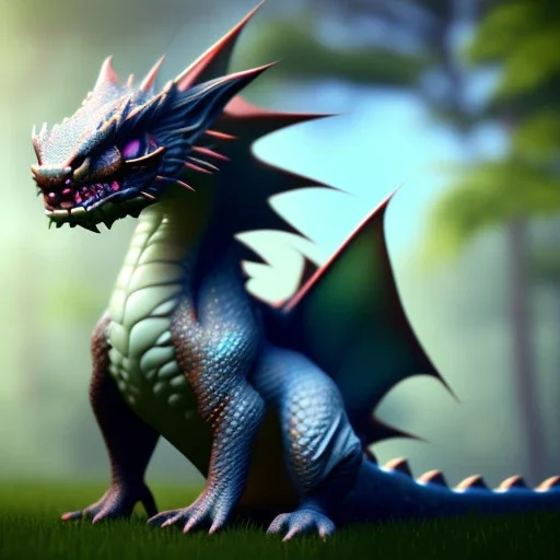 cute small dragon creature,unreal engine 5, 8k resolution, photorealistic, ultra detailed