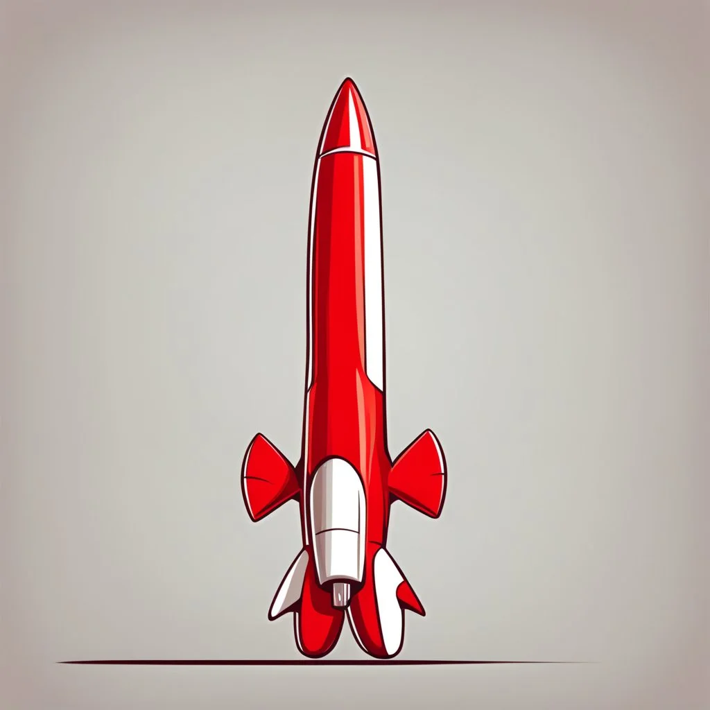 red rocket cartoon stylized