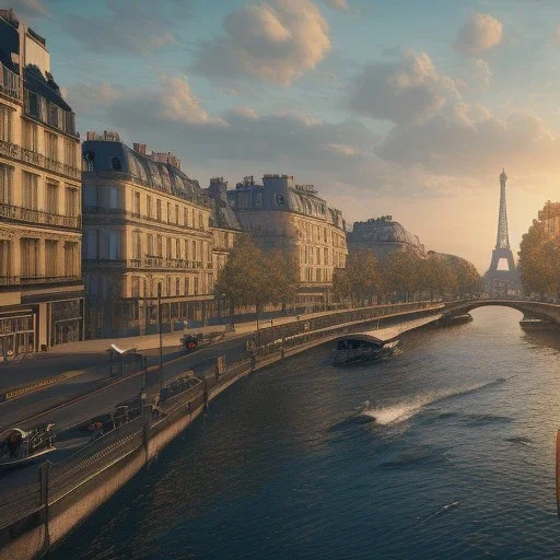 Wide-angle shot, Landscape of Paris, ulta realistic, cinematic, Unreal Engine 5, 8k