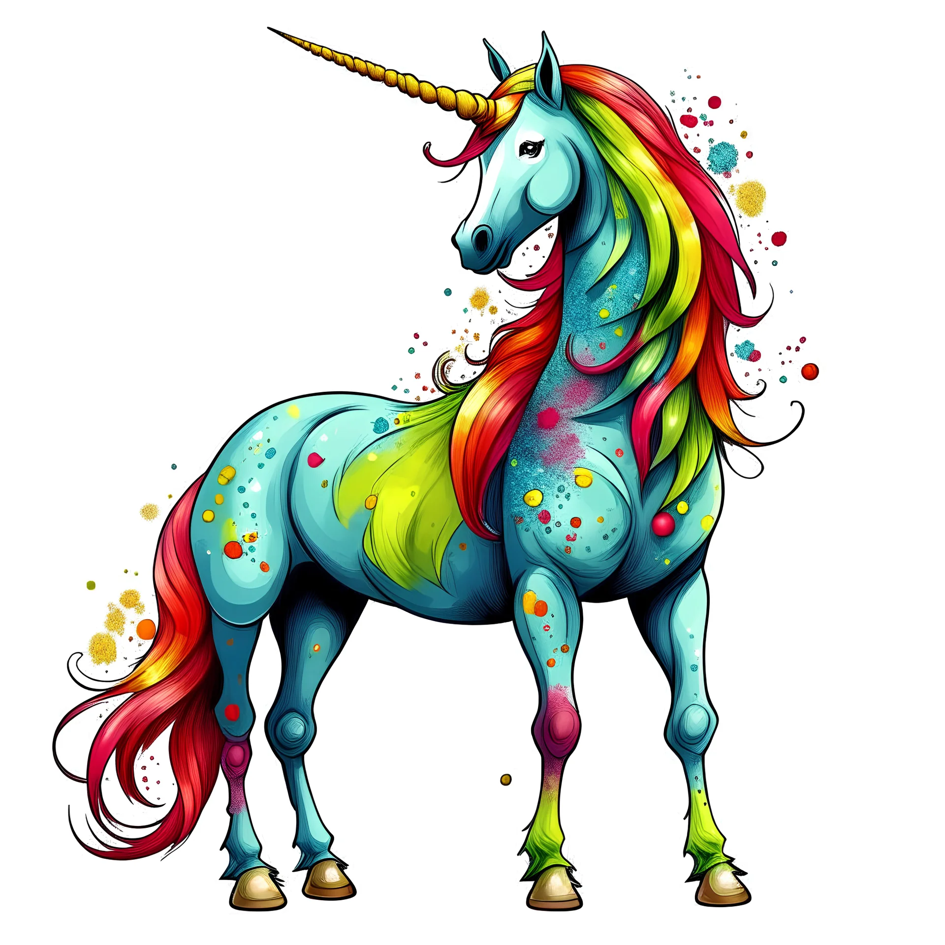 a colored unicorn horse