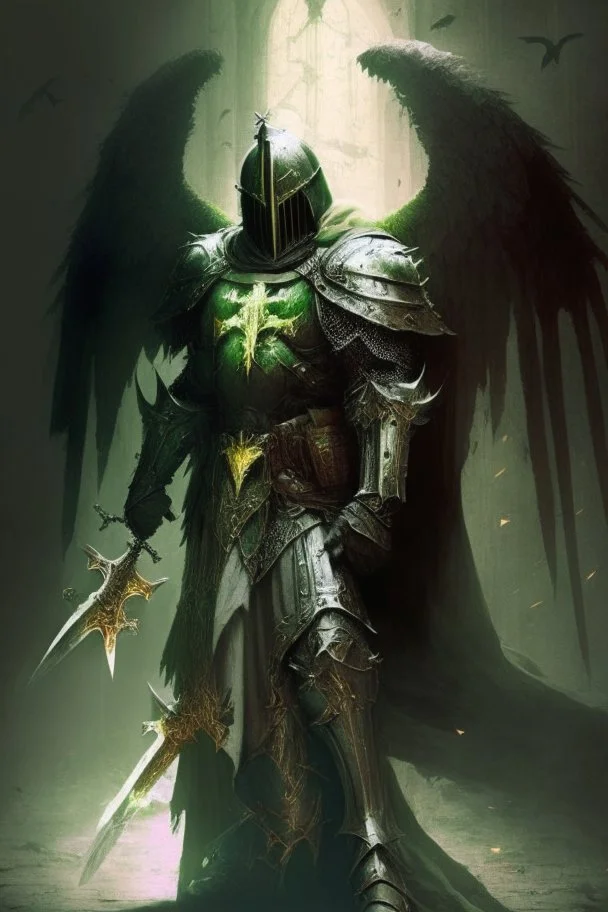 crusader holy light olive green dark medieval knight paladin crusades diablo demon slayer dark ages templar devil versus angel