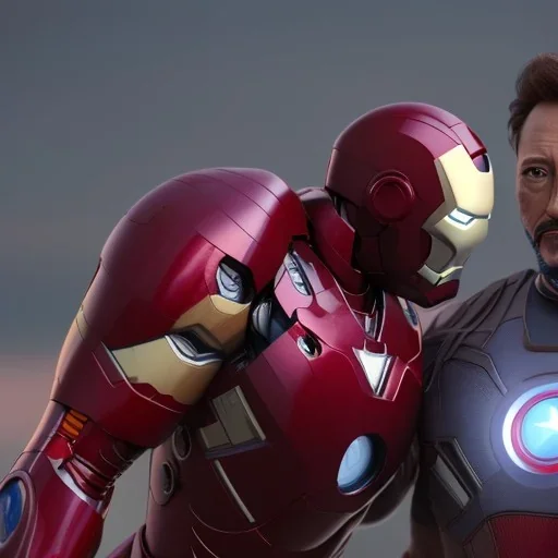 Iron man haciendo un pulso con el capitan america