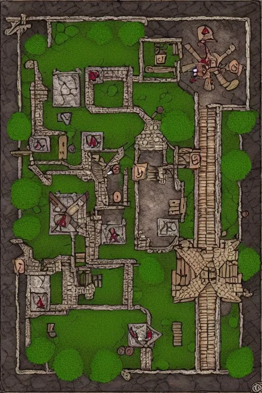 dnd, fantasy, battlemap, map of a tavern, top-down, demonic tavern