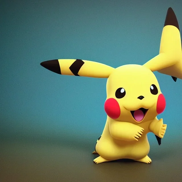 portrait cool pikachu, cinema 4d, 8k, forest background