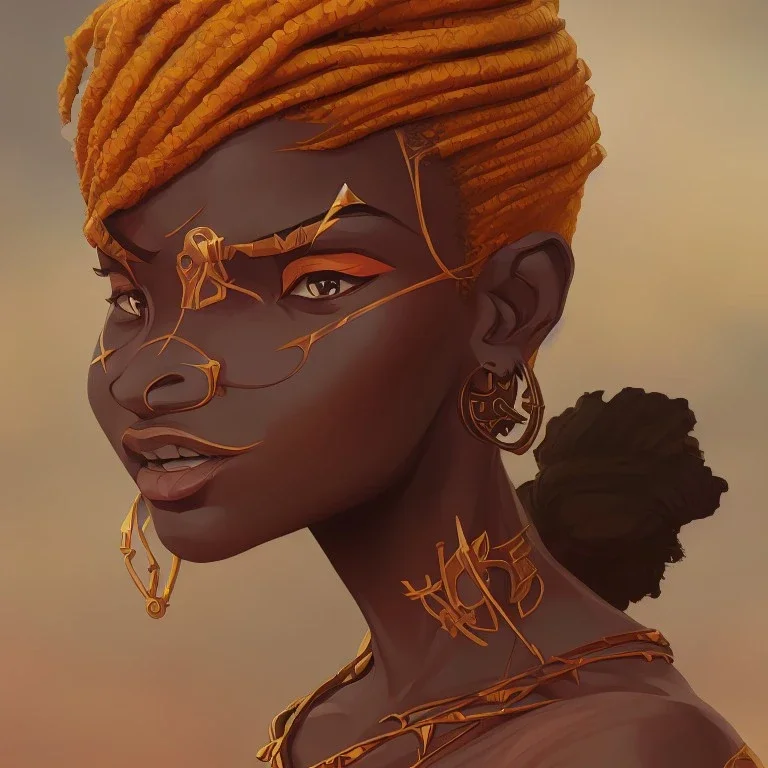 Africa goddess Oshun in the style of stefan kostic, realistic, full body, sharp focus, 8k high definition, insanely detailed, intricate, elegant, art by stanley lau and artgerm