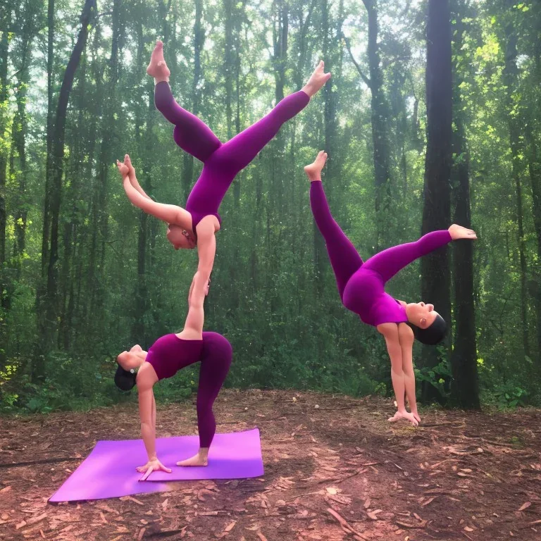 acro yoga dans la forêt