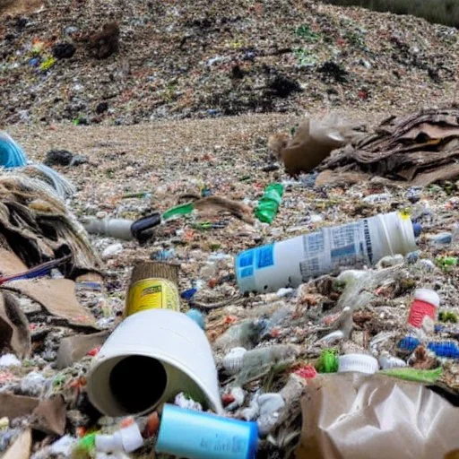 A photo of a landfill or waste disposal site to represent the issue of non-recyclable filters.