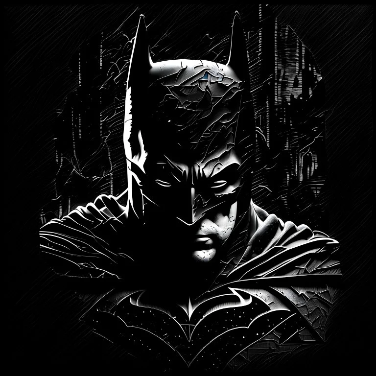 Batman, аrte lineal, fondo negro