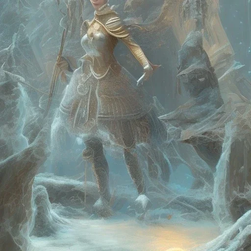 ice kingdom digital painting,a crystal - clear ice, majestic, ice fractal, Fantasy, Illustration,Character Design, magician