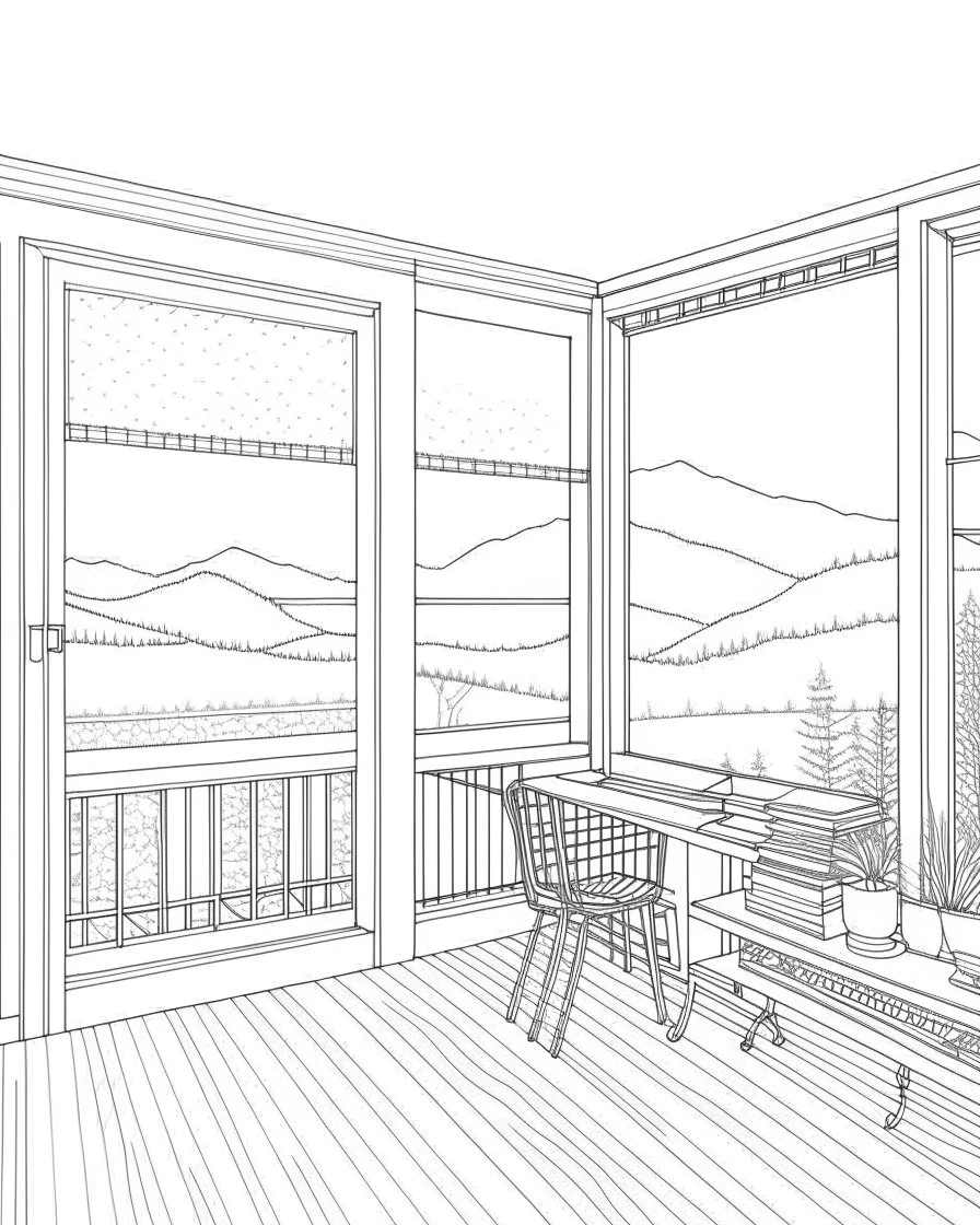 Bringing the Outdoors Inside, coloring page.