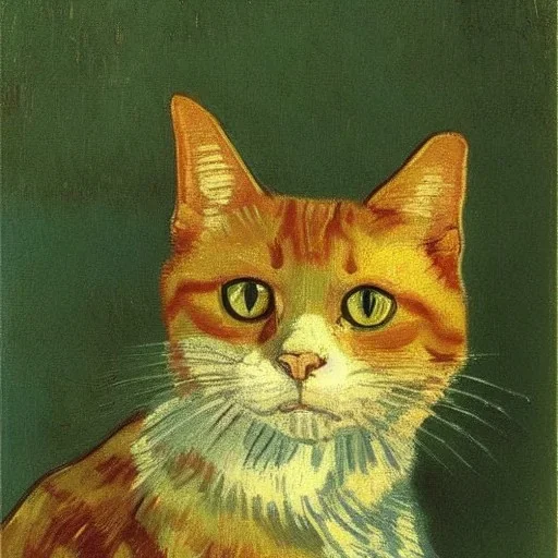 Portrait of a cat by Van Gogh