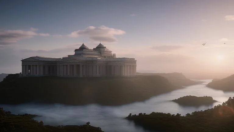 A majestic opera house in the clouds, with a pair of ballet dancers performing a beautiful rendition of the Creation of Adam and Eve.