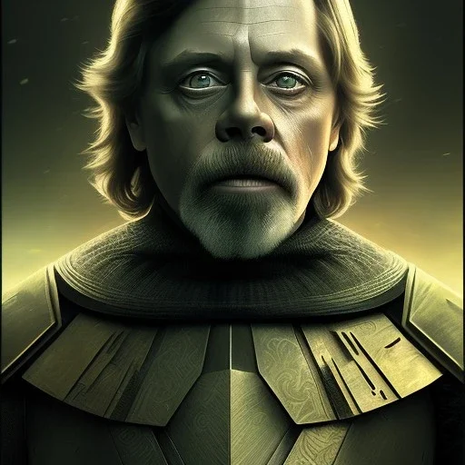 actor mark hamill, ominous, waist up portrait, intricate, oil on canvas, masterpiece, expert, insanely detailed, 4k resolution, retroanime style, circular reflective eyes, cinematic smooth, intricate detail , soft smooth lighting, soft pastel colors, painted Renaissance style