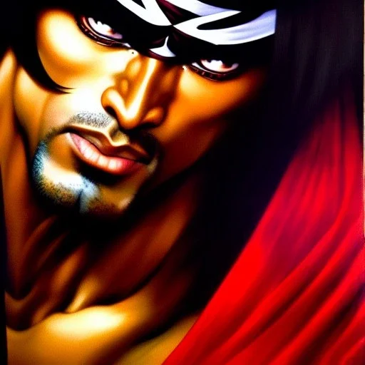 portrait of 'Tessai Kibagami-Ninja Scroll',painting by Earl Norem, simon Bisley, evan lee, 86-86, oil on canvas, cinematic composition, extreme detail,fit full head inside picture,8k