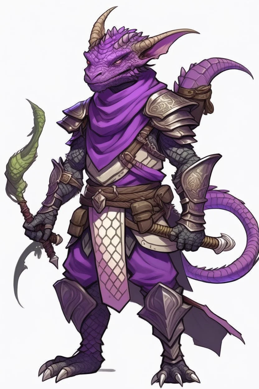 youthful pleasant purple iridescent dragonborn ranger dnd